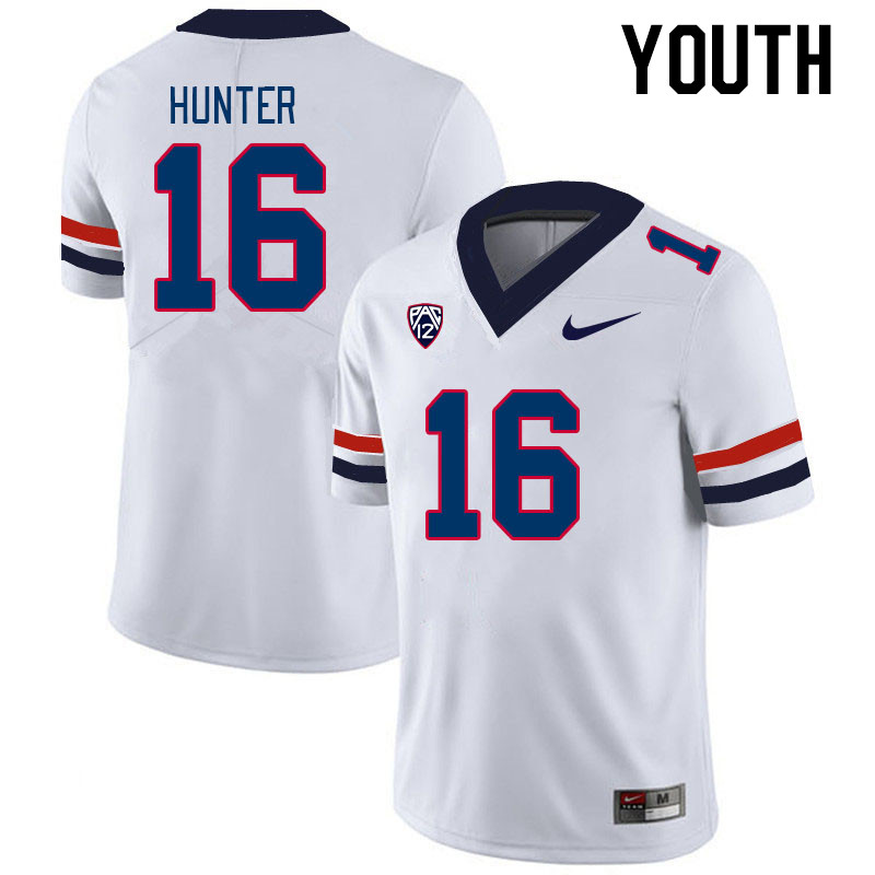 Youth #16 Gavin Hunter Arizona Wildcats College Football Jerseys Stitched-White